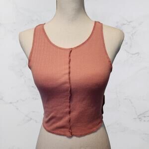 AEO American Eagle Pink Small Crop Tank Raw Stitching